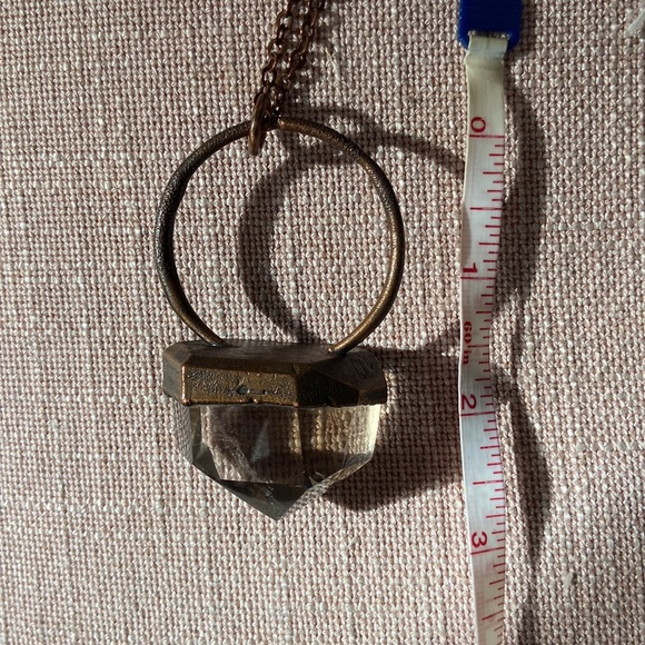 Foxlark handcrafted bold smoky quartz pendant necklace copper patina - Picture 4 of 6